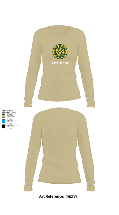 46th MP Co 42488170 Women's Long Sleeve V-neck Shirt - 82