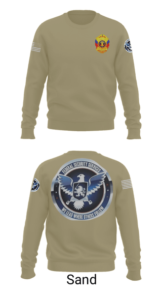 Crew Neck Sweatshirt, TS FEDERAL PRIVATE SECURITY & BODYGUARD, Police, Teamtime, Team time, sublimation, custom sports apparel, team uniforms, spirit wear, spiritwear, sports uniforms, custom shirts, team store, custom team store, fundraiser sports, apparel fundraiser