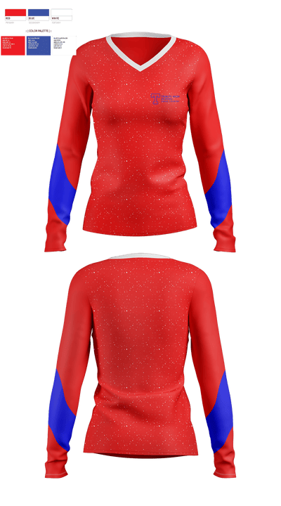 Trinity High School Cross Country 16011838 Women's Long Sleeve V-neck Shirt - 1