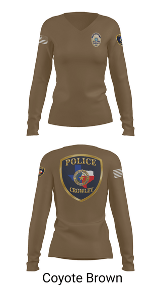 Womens Long Sleeve Vneck Shirt, Crowley Police Department, , Teamtime, Team time, sublimation, custom sports apparel, team uniforms, spirit wear, spiritwear, sports uniforms, custom shirts, team store, custom team store, fundraiser sports, apparel fundraiser