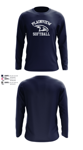 Long Sleeve Performance Shirt, Plainview Softball, Softball, Teamtime, Team time, sublimation, custom sports apparel, team uniforms, spirit wear, spiritwear, sports uniforms, custom shirts, team store, custom team store, fundraiser sports, apparel fundraiser