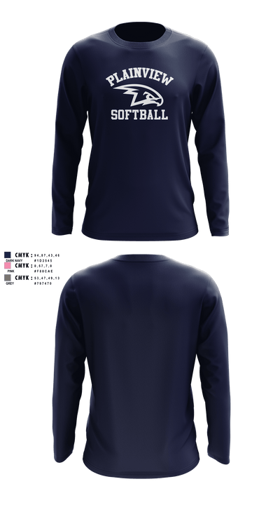 Plainview Softball 28664067 Long Sleeve Performance Shirt 3