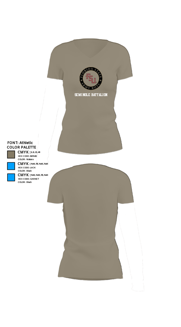 Women's Short Sleeve Vneck Shirt, Seminole Battalion, Army, Teamtime, Team time, sublimation, custom sports apparel, team uniforms, spirit wear, spiritwear, sports uniforms, custom shirts, team store, custom team store, fundraiser sports, apparel fundraiser