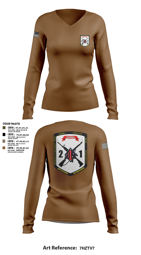 Womens Long Sleeve Vneck Shirt, 2nd Battalion, 1st Marine Regiment, Marines, Teamtime, Team time, sublimation, custom sports apparel, team uniforms, spirit wear, spiritwear, sports uniforms, custom shirts, team store, custom team store, fundraiser sports, apparel fundraiser
