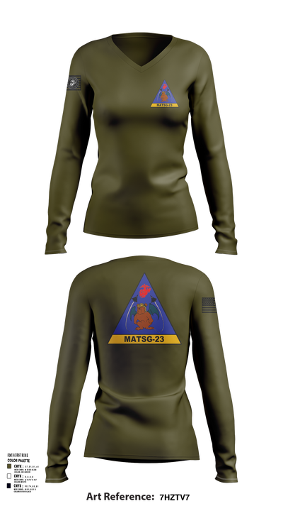matsg-23 81067333 Women's Long Sleeve V-neck Shirt - 106