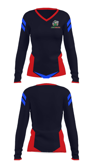 Women's Long Sleeve Vneck Shirt, Junk Heroes, , Teamtime, Team time, sublimation, custom sports apparel, team uniforms, spirit wear, spiritwear, sports uniforms, custom shirts, team store, custom team store, fundraiser sports, apparel fundraiser