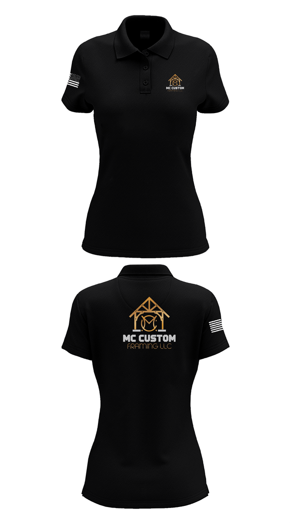 Womens Short Sleeve Performance Polo, MC CUSTOM FRAMING LLC, , Teamtime, Team time, sublimation, custom sports apparel, team uniforms, spirit wear, spiritwear, sports uniforms, custom shirts, team store, custom team store, fundraiser sports, apparel fundraiser