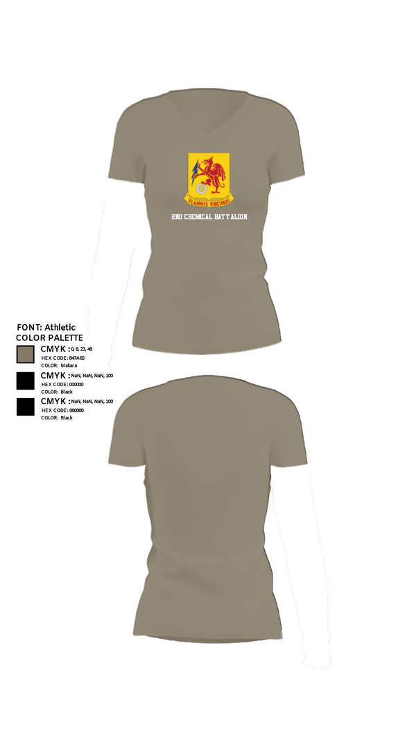 Women's Short Sleeve Vneck Shirt, 2nd Chemical Battalion, Army, Teamtime, Team time, sublimation, custom sports apparel, team uniforms, spirit wear, spiritwear, sports uniforms, custom shirts, team store, custom team store, fundraiser sports, apparel fundraiser
