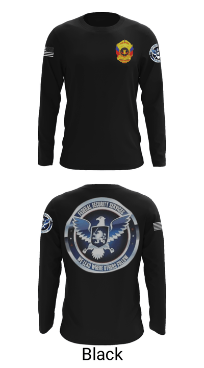 TS FEDERAL PRIVATE SECURITY & BODYGUARD 72741630 Long Sleeve Performance Shirt - 25