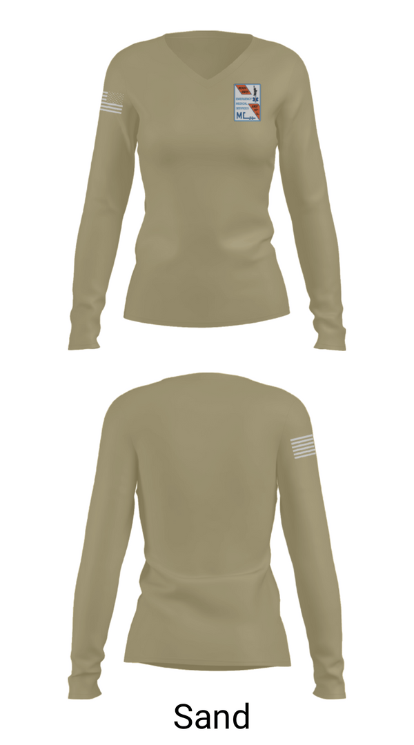 Womens Long Sleeve Vneck Shirt, RWJ JCMC, Fire Department, Teamtime, Team time, sublimation, custom sports apparel, team uniforms, spirit wear, spiritwear, sports uniforms, custom shirts, team store, custom team store, fundraiser sports, apparel fundraiser