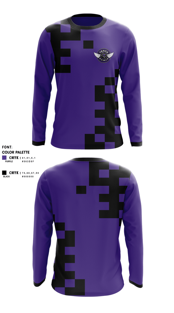 Long Sleeve Performance Shirt, Throckmorton High School Track and Field, Track & Field, Teamtime, Team time, sublimation, custom sports apparel, team uniforms, spirit wear, spiritwear, sports uniforms, custom shirts, team store, custom team store, fundraiser sports, apparel fundraiser