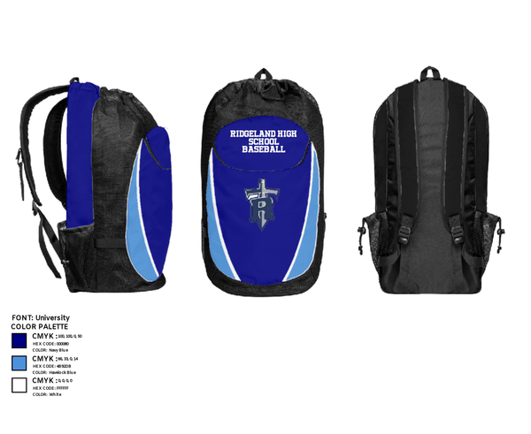 Gear Bag, Ridgeland High School Baseball, Baseball, Teamtime, Team time, sublimation, custom sports apparel, team uniforms, spirit wear, spiritwear, sports uniforms, custom shirts, team store, custom team store, fundraiser sports, apparel fundraiser