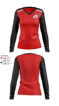 Huron High School Cheer 69359599 Women's Long Sleeve V-neck Shirt -1 1