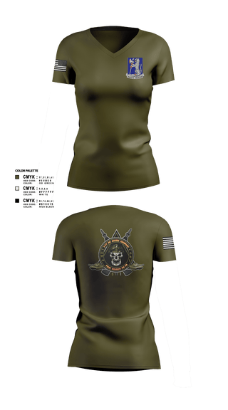 Womens Short Sleeve Vneck Shirt, 1-77 AR A Co., Army, Teamtime, Team time, sublimation, custom sports apparel, team uniforms, spirit wear, spiritwear, sports uniforms, custom shirts, team store, custom team store, fundraiser sports, apparel fundraiser