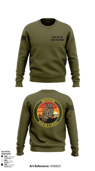 346 MP CO 3rd Platoon 43320857 Crew Neck Sweatshirt - 115