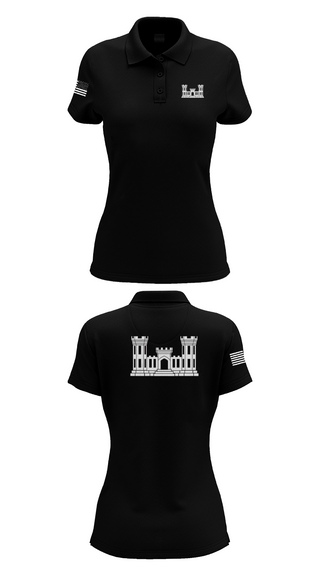 Womens Short Sleeve Performance Polo, 250TH ENGINEERING COMPANY, National Guard, Teamtime, Team time, sublimation, custom sports apparel, team uniforms, spirit wear, spiritwear, sports uniforms, custom shirts, team store, custom team store, fundraiser sports, apparel fundraiser