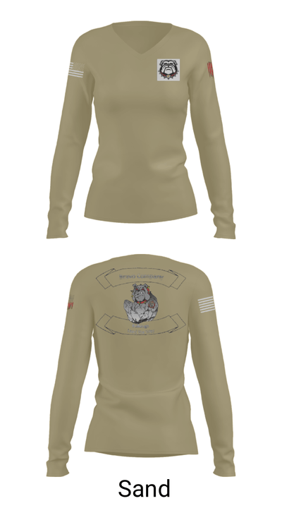 16TH ordnance Bravo Company 57552298 Women's Long Sleeve V-neck Shirt - 97