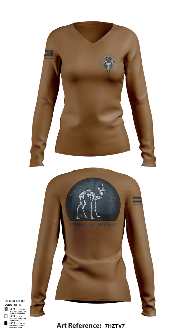 Womens Long Sleeve Vneck Shirt, 1-112 INF Assassins, , Teamtime, Team time, sublimation, custom sports apparel, team uniforms, spirit wear, spiritwear, sports uniforms, custom shirts, team store, custom team store, fundraiser sports, apparel fundraiser