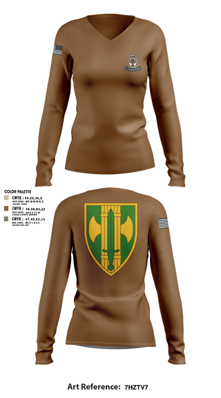 Womens Long Sleeve Vneck Shirt, 615th MP CO, , Teamtime, Team time, sublimation, custom sports apparel, team uniforms, spirit wear, spiritwear, sports uniforms, custom shirts, team store, custom team store, fundraiser sports, apparel fundraiser