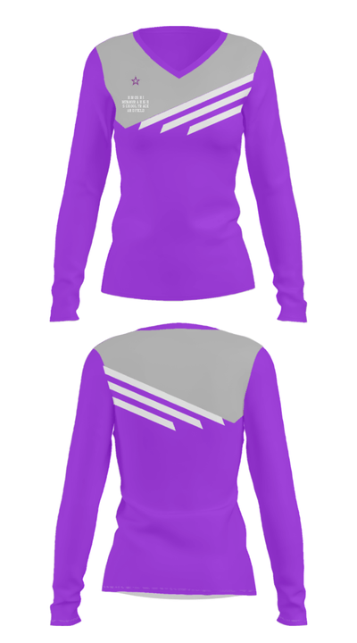 Hiroshi Miyamura High School Track and Field 73163312 Women's Long Sleeve V-neck Shirt - 28