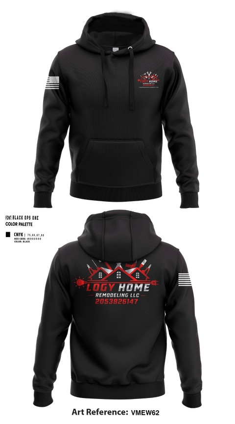 Hoodie, Logy home construction & renovation LLC, , Teamtime, Team time, sublimation, custom sports apparel, team uniforms, spirit wear, spiritwear, sports uniforms, custom shirts, team store, custom team store, fundraiser sports, apparel fundraiser