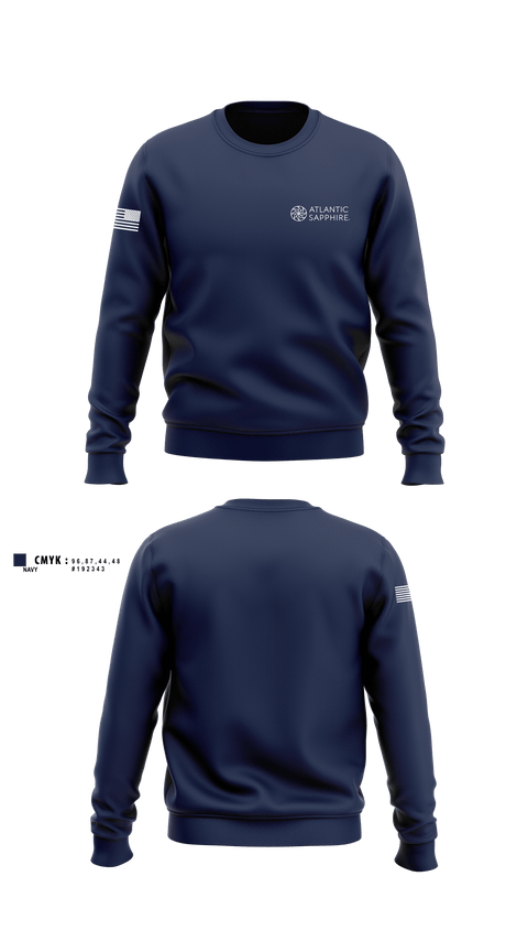 Crew Neck Sweatshirt, Atlantic Sapphire, Army, Teamtime, Team time, sublimation, custom sports apparel, team uniforms, spirit wear, spiritwear, sports uniforms, custom shirts, team store, custom team store, fundraiser sports, apparel fundraiser