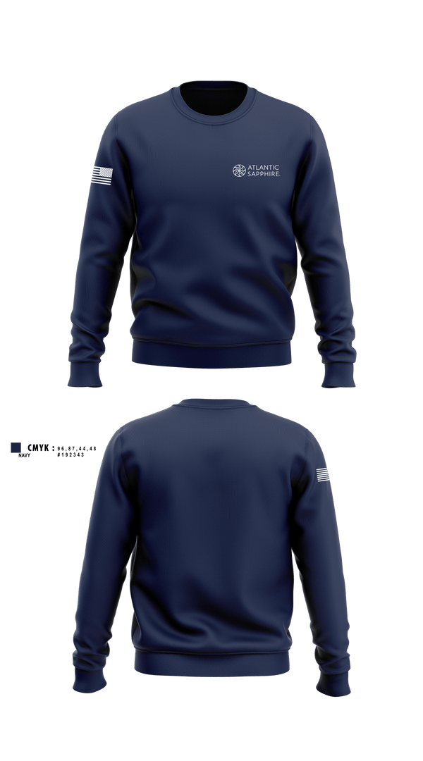 Crew Neck Sweatshirt, Atlantic Sapphire, Army, Teamtime, Team time, sublimation, custom sports apparel, team uniforms, spirit wear, spiritwear, sports uniforms, custom shirts, team store, custom team store, fundraiser sports, apparel fundraiser