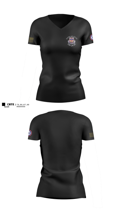 312th HR CO, A1 Postal 64167397 Women's Short Sleeve V-neck Shirt - 2