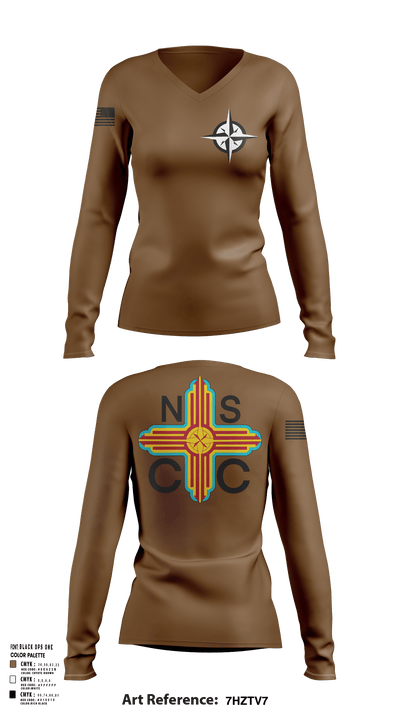 Zia Division 16145394 Women's Long Sleeve V-neck Shirt -1 135