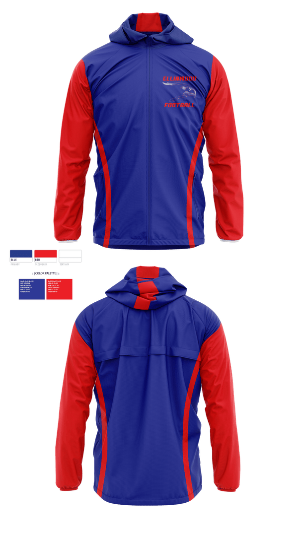 Windbreaker, Ellinwood High School Football, Football, Teamtime, Team time, sublimation, custom sports apparel, team uniforms, spirit wear, spiritwear, sports uniforms, custom shirts, team store, custom team store, fundraiser sports, apparel fundraiser