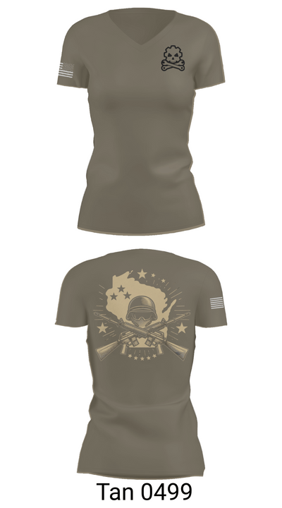 377th SMC 21529568 Women's Short Sleeve V-neck Shirt - 68