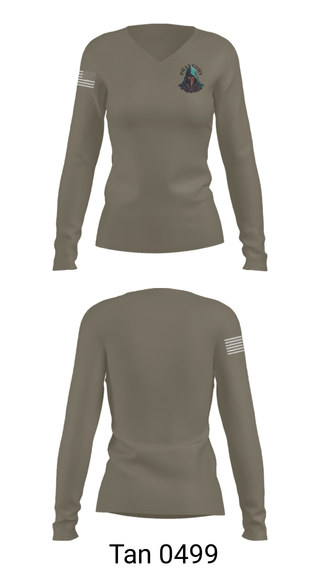 Womens Long Sleeve Vneck Shirt, 2nd Platoon Charlie Battery 5-4, Army, Teamtime, Team time, sublimation, custom sports apparel, team uniforms, spirit wear, spiritwear, sports uniforms, custom shirts, team store, custom team store, fundraiser sports, apparel fundraiser