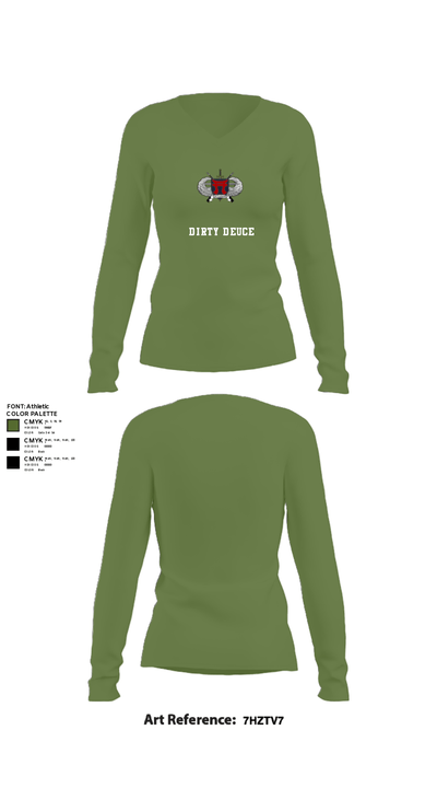 Dirty Deuce 1357112 Women's Long Sleeve V-neck Shirt - 42