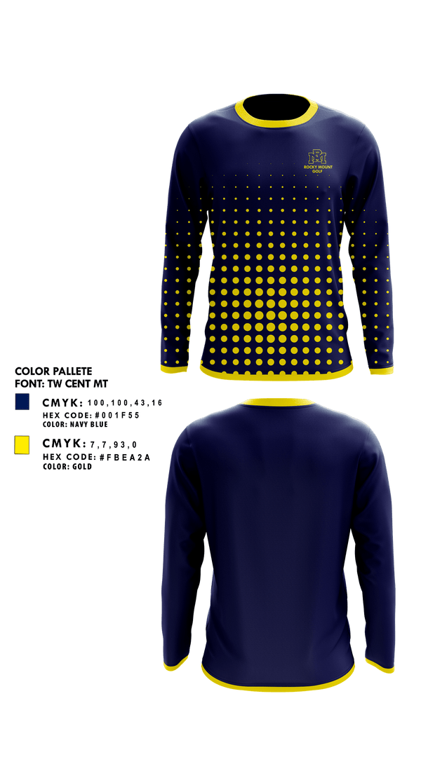 Long Sleeve Performance Shirt, Rocky Mount High School Golf, Golf, Teamtime, Team time, sublimation, custom sports apparel, team uniforms, spirit wear, spiritwear, sports uniforms, custom shirts, team store, custom team store, fundraiser sports, apparel fundraiser
