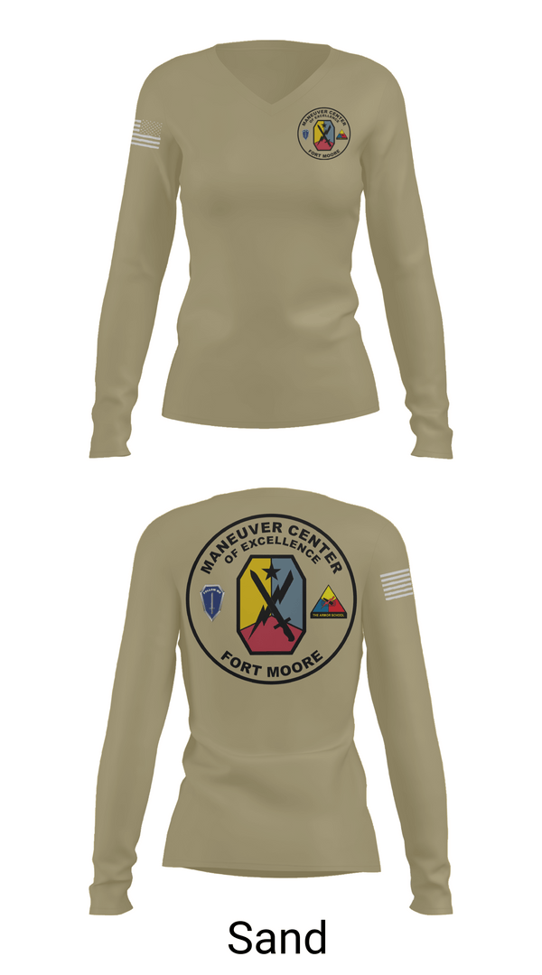 Womens Long Sleeve Vneck Shirt, Fort moore, , Teamtime, Team time, sublimation, custom sports apparel, team uniforms, spirit wear, spiritwear, sports uniforms, custom shirts, team store, custom team store, fundraiser sports, apparel fundraiser