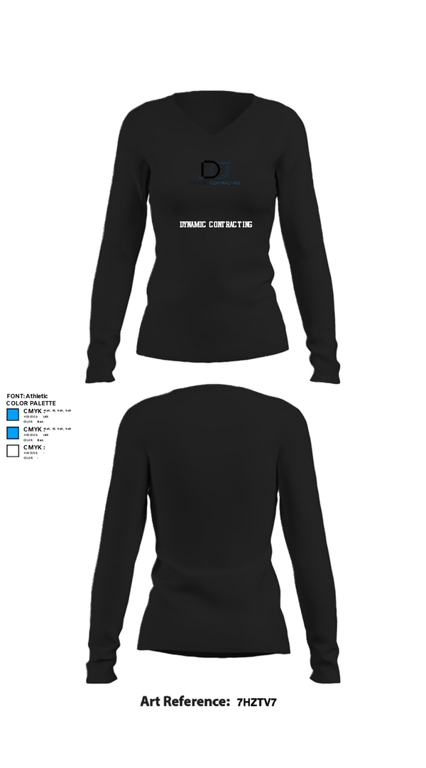 Women's Long Sleeve Vneck Shirt, Dynamic ContractingDynamic Contracting, , Teamtime, Team time, sublimation, custom sports apparel, team uniforms, spirit wear, spiritwear, sports uniforms, custom shirts, team store, custom team store, fundraiser sports, apparel fundraiser