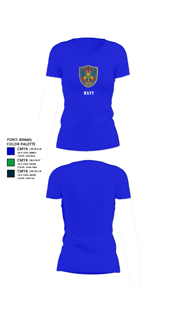 Women's Short Sleeve Vneck Shirt, NAVCOMMSTA Greece, Navy, Teamtime, Team time, sublimation, custom sports apparel, team uniforms, spirit wear, spiritwear, sports uniforms, custom shirts, team store, custom team store, fundraiser sports, apparel fundraiser