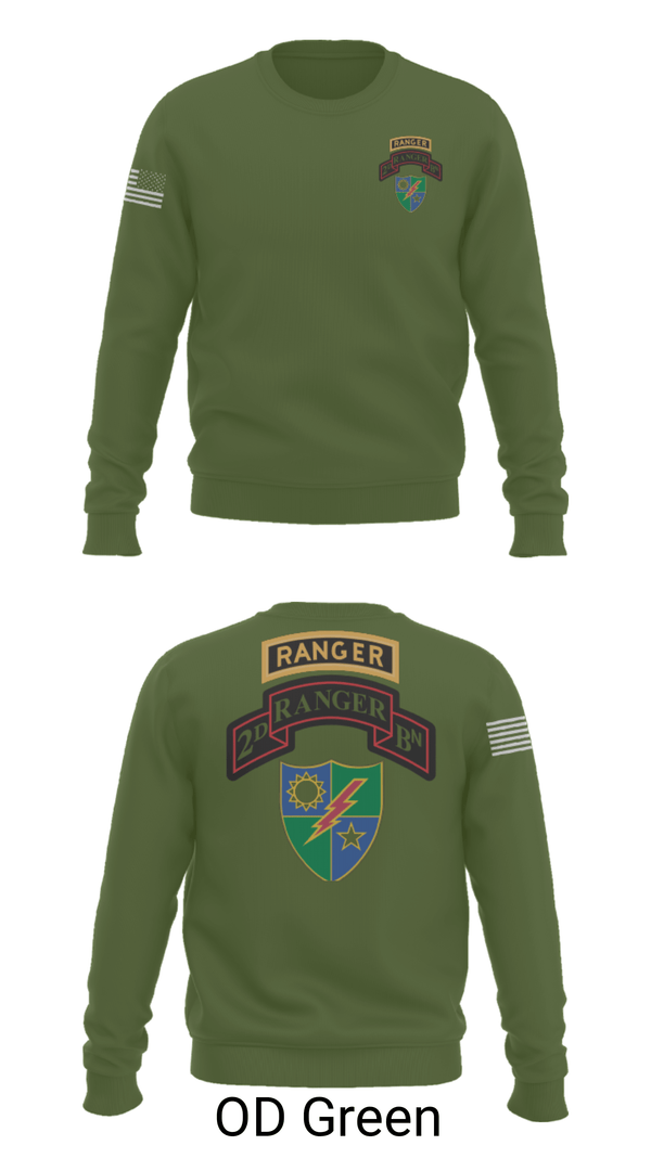 Crew Neck Sweatshirt, 2nd Battalion 75th Ranger Regiment, , Teamtime, Team time, sublimation, custom sports apparel, team uniforms, spirit wear, spiritwear, sports uniforms, custom shirts, team store, custom team store, fundraiser sports, apparel fundraiser