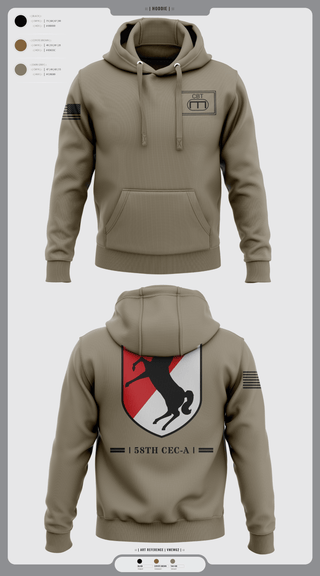 Hoodie, 58th CEC-A, Army, Teamtime, Team time, sublimation, custom sports apparel, team uniforms, spirit wear, spiritwear, sports uniforms, custom shirts, team store, custom team store, fundraiser sports, apparel fundraiser