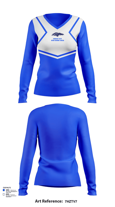 Forrest City High School Cheer 14152448 Women's Long Sleeve V-neck Shirt - 122