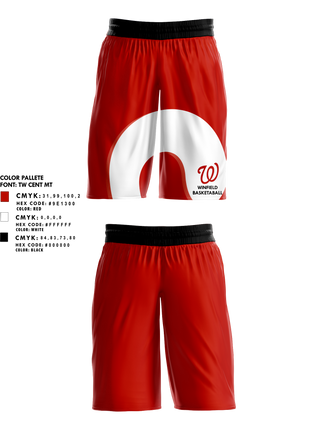 Mens Basketball Shorts, Winfield High School Basketball, Men's Basketball, Teamtime, Team time, sublimation, custom sports apparel, team uniforms, spirit wear, spiritwear, sports uniforms, custom shirts, team store, custom team store, fundraiser sports, apparel fundraiser