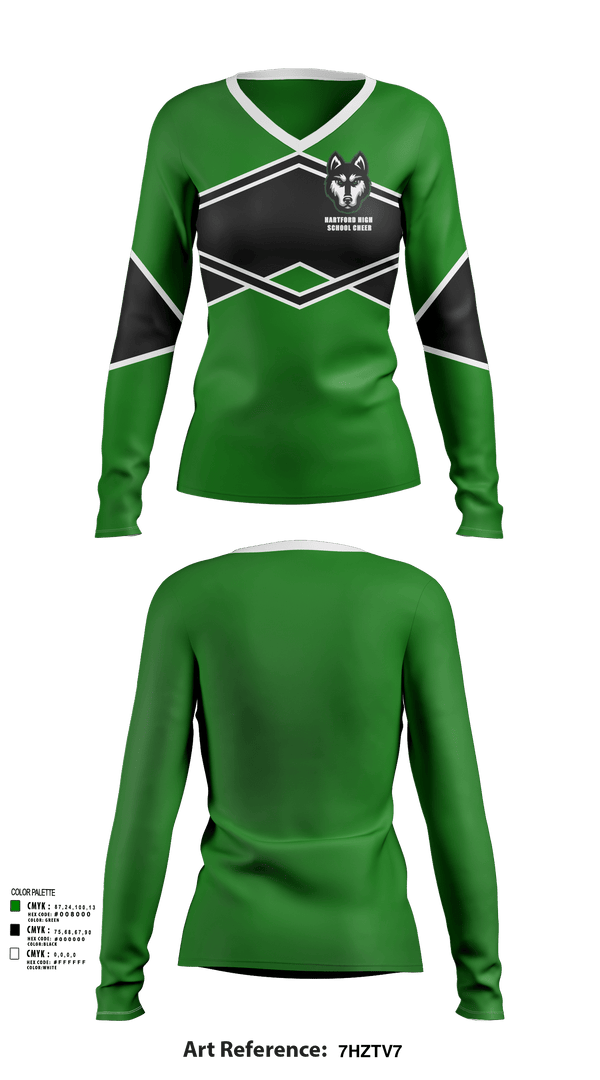 Womens Long Sleeve Vneck Shirt, Hartford High School Cheer, Cheer, Teamtime, Team time, sublimation, custom sports apparel, team uniforms, spirit wear, spiritwear, sports uniforms, custom shirts, team store, custom team store, fundraiser sports, apparel fundraiser