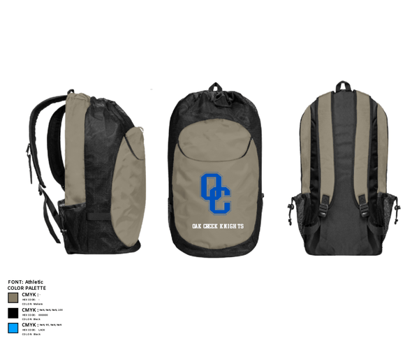 Gear Bag, Oak Creek Knights, Men's Volleyball, Teamtime, Team time, sublimation, custom sports apparel, team uniforms, spirit wear, spiritwear, sports uniforms, custom shirts, team store, custom team store, fundraiser sports, apparel fundraiser