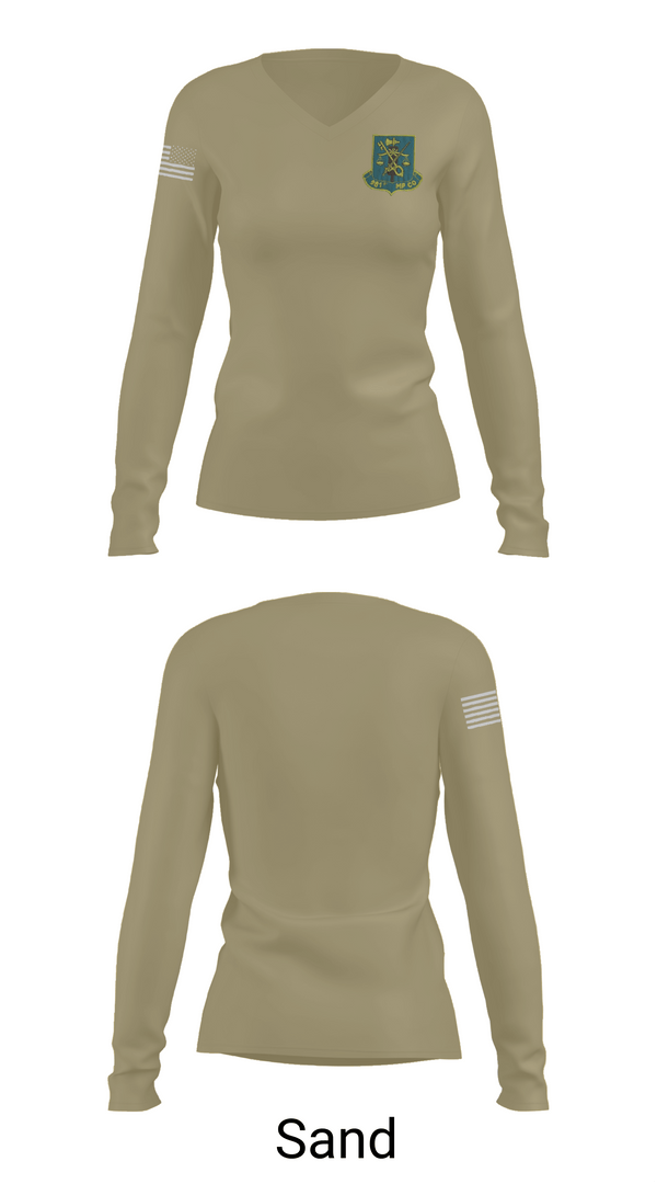 Womens Long Sleeve Vneck Shirt, 981st MP CO, , Teamtime, Team time, sublimation, custom sports apparel, team uniforms, spirit wear, spiritwear, sports uniforms, custom shirts, team store, custom team store, fundraiser sports, apparel fundraiser