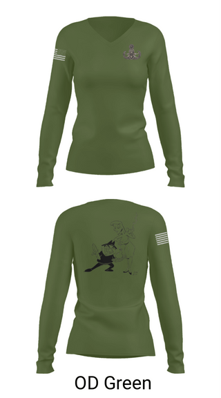 Women's Long Sleeve Vneck Shirt, 18th EOD Det, Army, Teamtime, Team time, sublimation, custom sports apparel, team uniforms, spirit wear, spiritwear, sports uniforms, custom shirts, team store, custom team store, fundraiser sports, apparel fundraiser