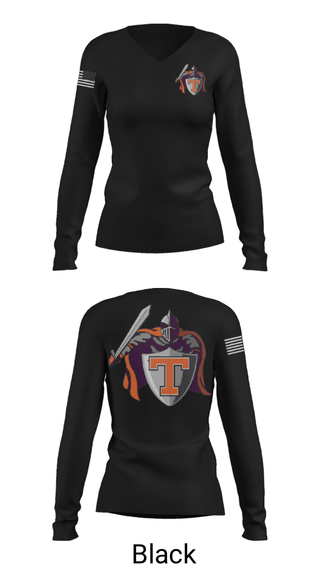 Women's Long Sleeve Vneck Shirt, Black Knights, Wrestling, Teamtime, Team time, sublimation, custom sports apparel, team uniforms, spirit wear, spiritwear, sports uniforms, custom shirts, team store, custom team store, fundraiser sports, apparel fundraiser