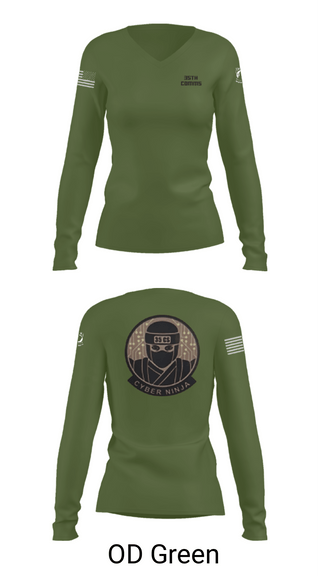 Women's Long Sleeve Vneck Shirt, 35th COMMS, Air Force, Teamtime, Team time, sublimation, custom sports apparel, team uniforms, spirit wear, spiritwear, sports uniforms, custom shirts, team store, custom team store, fundraiser sports, apparel fundraiser