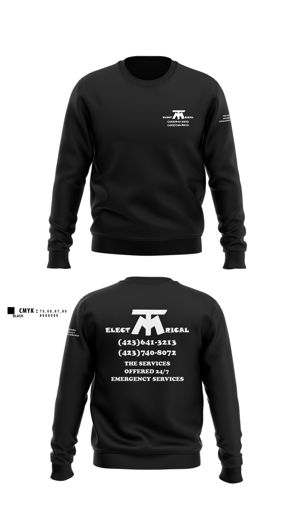 Crew Neck Sweatshirt, MT ELECTRICAL SERVICES, , Teamtime, Team time, sublimation, custom sports apparel, team uniforms, spirit wear, spiritwear, sports uniforms, custom shirts, team store, custom team store, fundraiser sports, apparel fundraiser