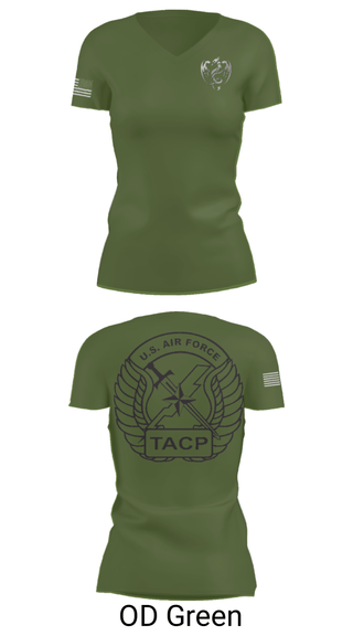 Women's Short Sleeve Vneck Shirt, 18th Air Support Operations Group, Air Force, Teamtime, Team time, sublimation, custom sports apparel, team uniforms, spirit wear, spiritwear, sports uniforms, custom shirts, team store, custom team store, fundraiser sports, apparel fundraiser