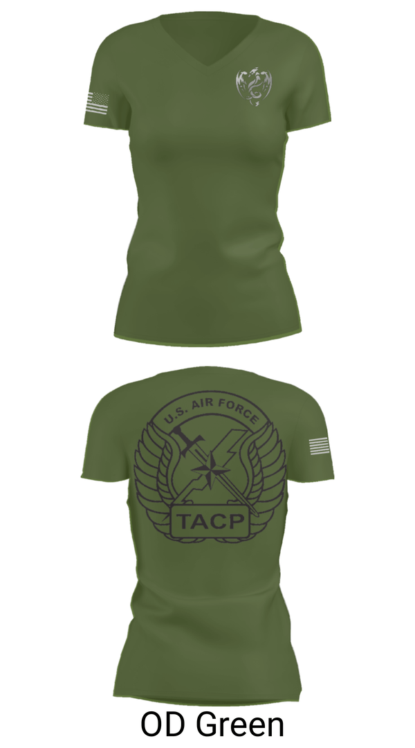 Women's Short Sleeve Vneck Shirt, 18th Air Support Operations Group, Air Force, Teamtime, Team time, sublimation, custom sports apparel, team uniforms, spirit wear, spiritwear, sports uniforms, custom shirts, team store, custom team store, fundraiser sports, apparel fundraiser